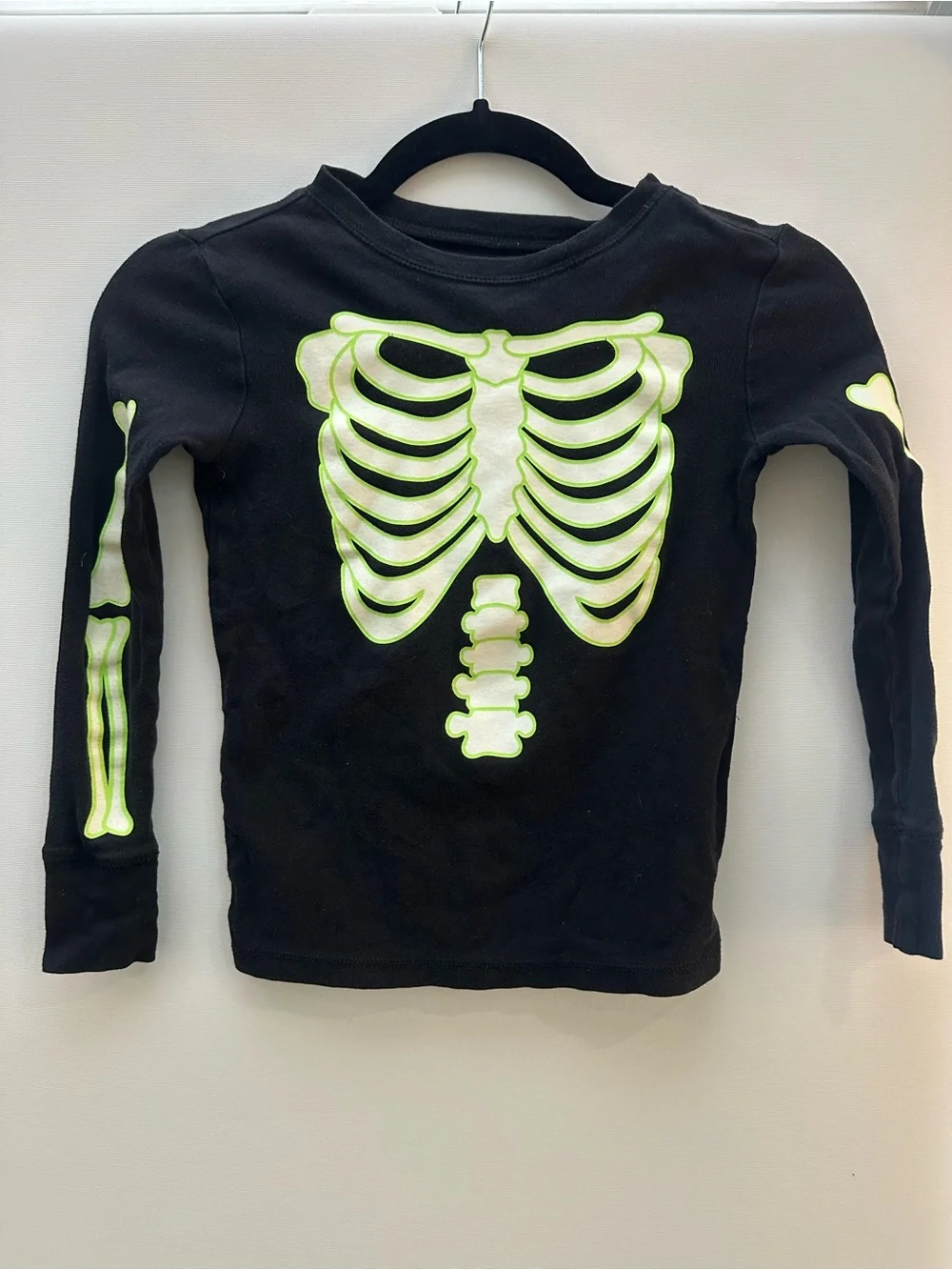 GAP Glow in the Dark Skeleton Pajama Set with Neon Green